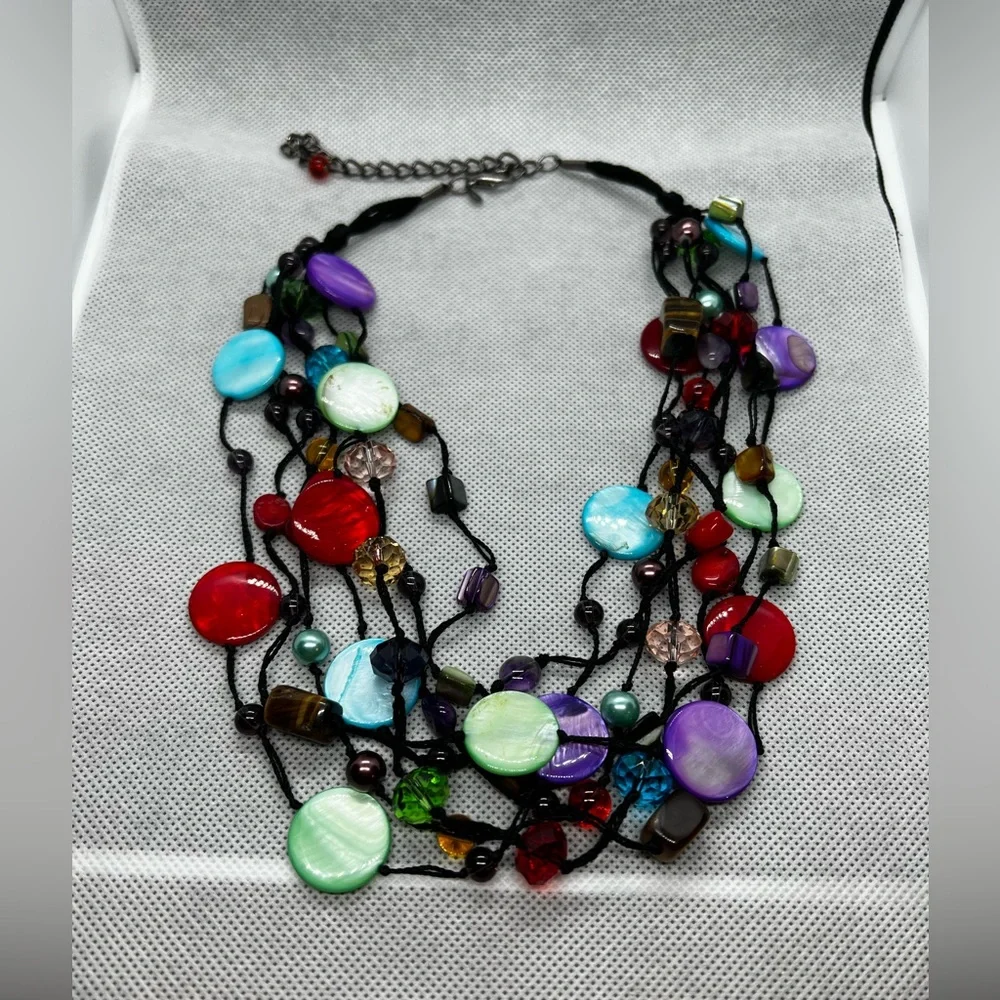 🆕 Vintage multicolored Rare necklace - Picture 6 of 11
